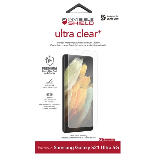 Zagg InvisibleShield Samsung Galaxy S21 Ultra Skjermbeskytter Ultra Clear+