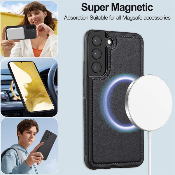 Nordic Covers Samsung Galaxy S22 Etui med avtakbart MagSafe-deksel Raven Black