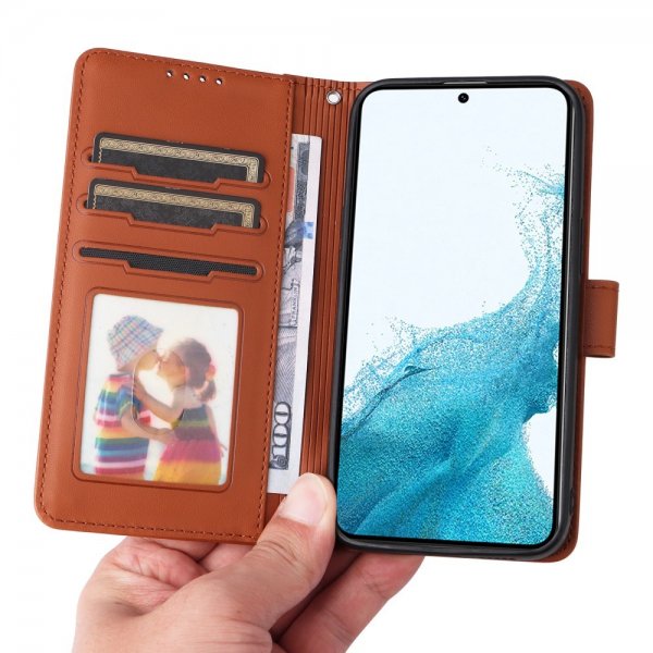 Betopnice Samsung Galaxy S22 Etui Avtagbart Deksel 005 Brun