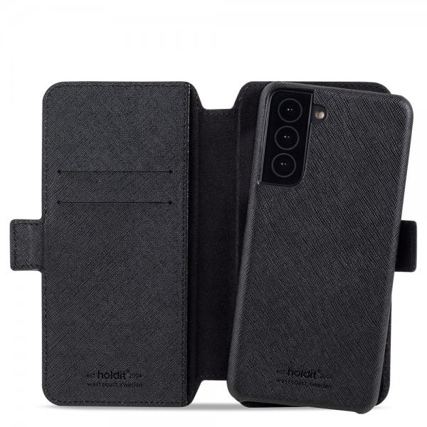 holdit Samsung Galaxy S22 Etui Stockholm Avtakbart Deksel Svart
