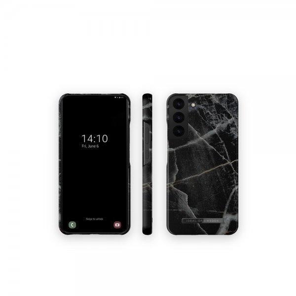 Ideal of Sweden Samsung Galaxy S22 Plus Deksel Fashion Case Black Thunder Marble