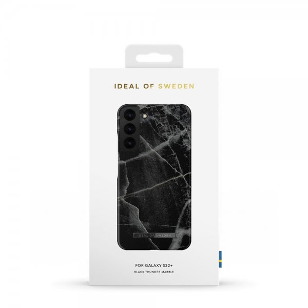 Ideal of Sweden Samsung Galaxy S22 Plus Deksel Fashion Case Black Thunder Marble