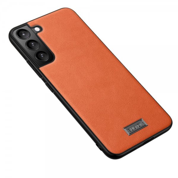 Sulada Samsung Galaxy S22 Plus Deksel Skinntekstur Oransje
