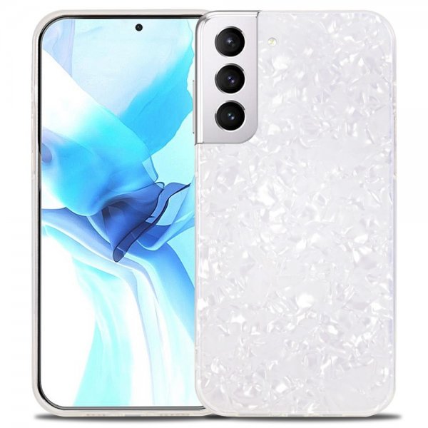 Ipaky Samsung Galaxy S22 Plus Deksel Marmormønster Hvit