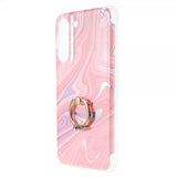 Samsung Galaxy S22 Plus Deksel Ring Marmormønster Rosa