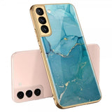 GKK Samsung Galaxy S22 Plus Deksel Motiv Marmor Blå