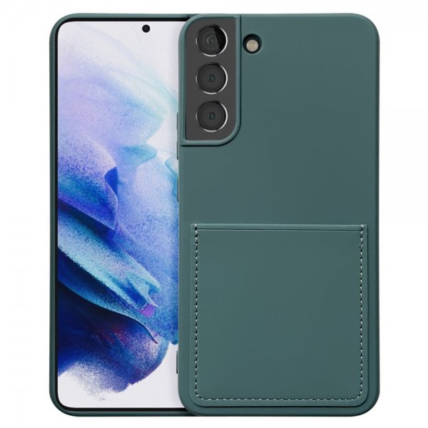 Samsung Galaxy S22 Plus Deksel Silikon Kortlomme Lysegrønn
