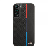 BMW Samsung Galaxy S22 Plus Deksel Triangle Pattern & Tricolor Stripe Svart