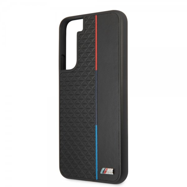 BMW Samsung Galaxy S22 Plus Deksel Triangle Pattern & Tricolor Stripe Svart