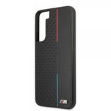 BMW Samsung Galaxy S22 Plus Deksel Triangle Pattern & Tricolor Stripe Svart