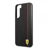 Ferrari Samsung Galaxy S22 Plus Deksel Vertical Stripe Metal Logo  Svart
