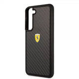Ferrari Samsung Galaxy S22 Deksel Real Carbon Metal Logo Svart