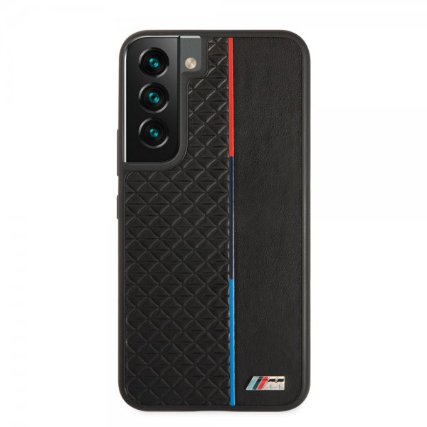 BMW Samsung Galaxy S22 Deksel Triangle Pattern & Tricolor Stripe Svart