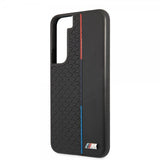BMW Samsung Galaxy S22 Deksel Triangle Pattern & Tricolor Stripe Svart