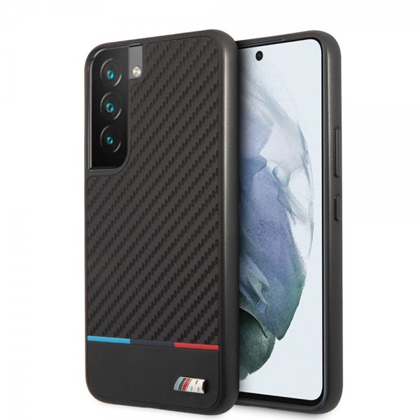 BMW Samsung Galaxy S22 Deksel Tricolor Stripe Carbon Svart