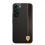 Ferrari Samsung Galaxy S22 Deksel Vertical Stripe Metal Logo  Svart