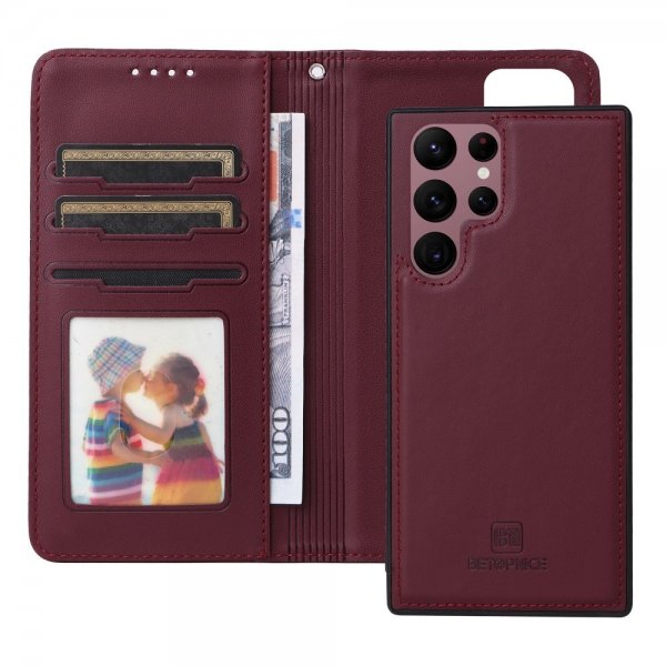 Betopnice Samsung Galaxy S22 Ultra Etui Avtagbart Deksel 005 Rød