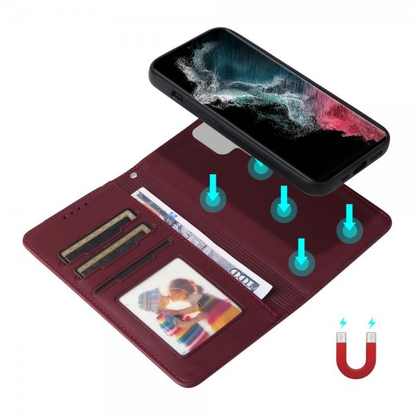 Betopnice Samsung Galaxy S22 Ultra Etui Avtagbart Deksel 005 Rød