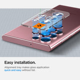 Spigen Samsung Galaxy S22 Ultra Kamerabeskytter GLAS.tR EZ Fit Optik Pro 2-pakning Burgundy