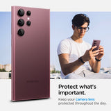Spigen Samsung Galaxy S22 Ultra Kamerabeskytter GLAS.tR EZ Fit Optik Pro 2-pakning Burgundy