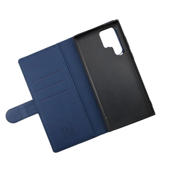 Rvelon Samsung Galaxy S22 Ultra Etui Detachable Wallet Case Blå