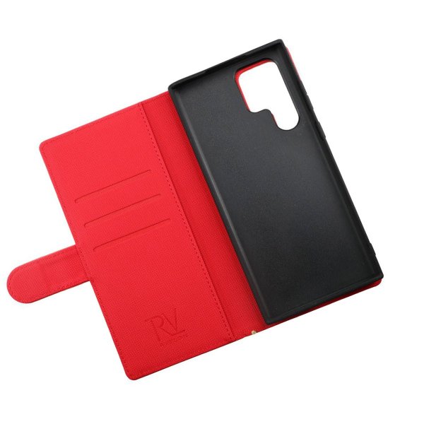 Rvelon Samsung Galaxy S22 Ultra Etui Detachable Wallet Case Rød