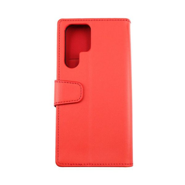 Rvelon Samsung Galaxy S22 Ultra Etui Utbrettbar Kortlomme Rød