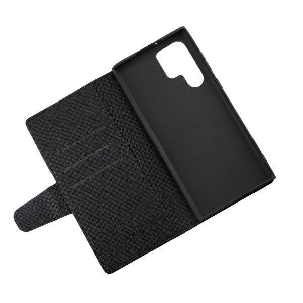 Rvelon Samsung Galaxy S22 Ultra Etui Utbrettbar Kortlomme Svart