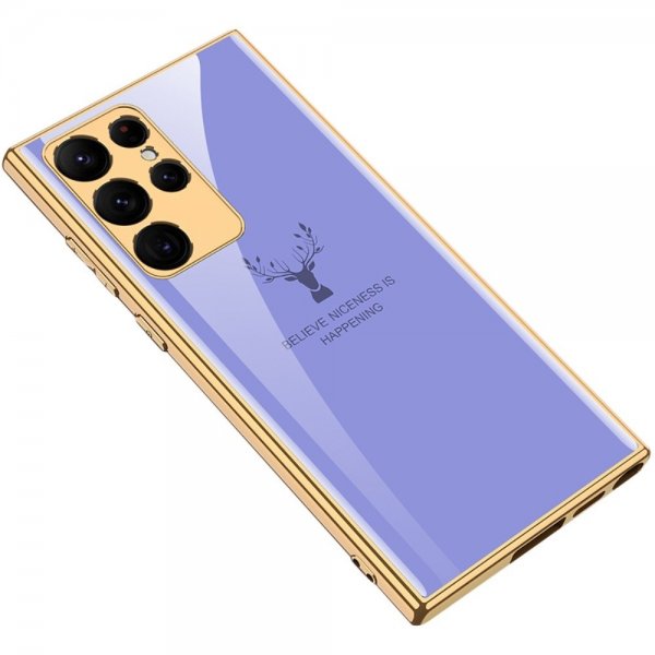 GKK Samsung Galaxy S22 Ultra Deksel Hjortmotiv Lilla