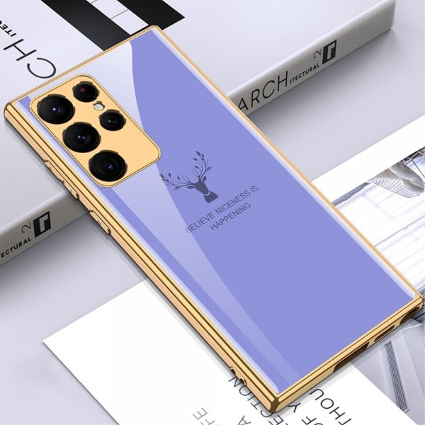 GKK Samsung Galaxy S22 Ultra Deksel Hjortmotiv Lilla