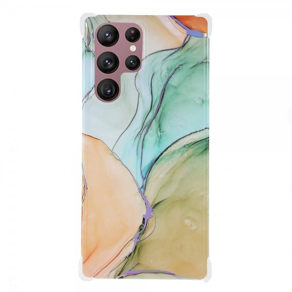 Samsung Galaxy S22 Ultra Deksel Marmor Tre-farget
