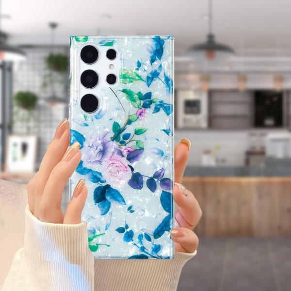 Samsung Galaxy S22 Ultra Deksel Marmormønster Rosor