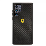 Ferrari Samsung Galaxy S22 Ultra Deksel Real Carbon Metal Logo Svart