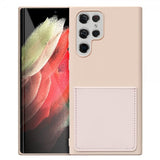 Samsung Galaxy S22 Ultra Deksel Silikon Kortlomme Rosa