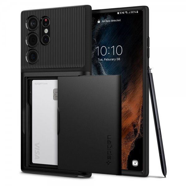 Spigen Samsung Galaxy S22 Ultra Deksel Slim Armor CS Svart