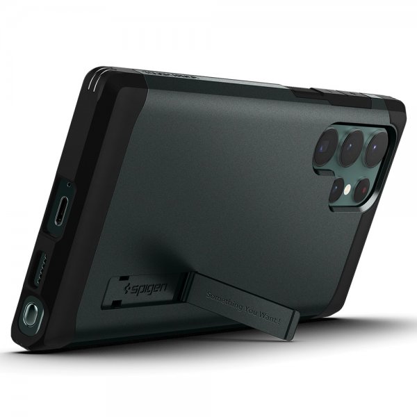 Spigen Samsung Galaxy S22 Ultra Deksel Tough Armor Abyss Green