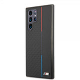 BMW Samsung Galaxy S22 Ultra Deksel Triangle Pattern & Tricolor Stripe Svart