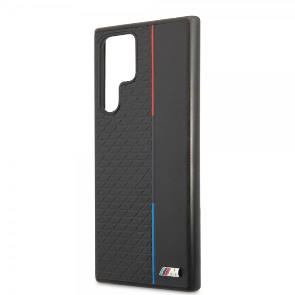 BMW Samsung Galaxy S22 Ultra Deksel Triangle Pattern & Tricolor Stripe Svart