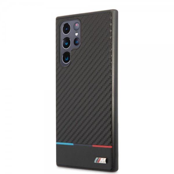 BMW Samsung Galaxy S22 Ultra Deksel Tricolor Stripe Carbon Svart