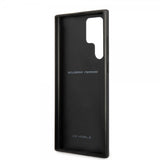 Ferrari Samsung Galaxy S22 Ultra Deksel Vertical Stripe Metal Logo  Svart