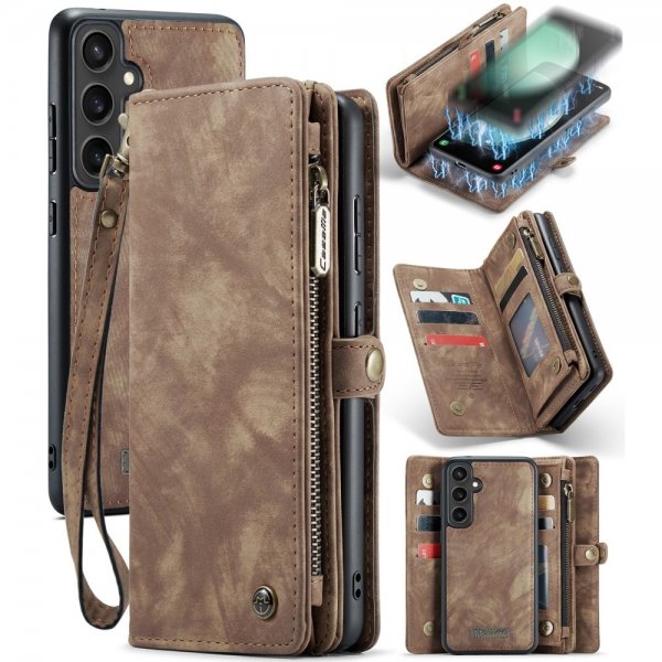 CaseMe Samsung Galaxy S23 FE Etui 008 Series Avtakbart Deksel Brun