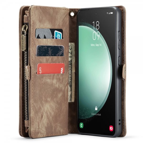 CaseMe Samsung Galaxy S23 FE Etui 008 Series Avtakbart Deksel Brun