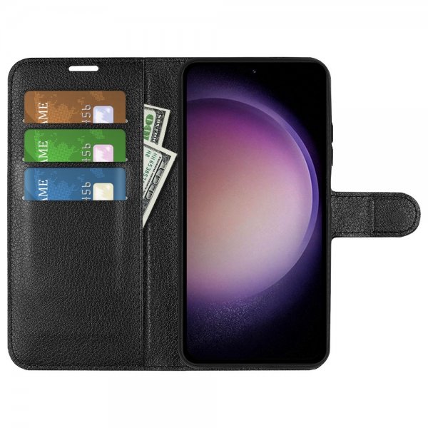 Samsung Galaxy S23 FE Etui Litchi Svart