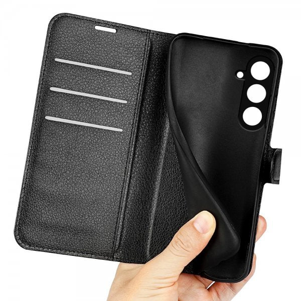 Samsung Galaxy S23 FE Etui Litchi Svart