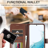 Lc.Imeeke Samsung Galaxy S23 FE Etui med Kortlomme stativfunksjon Brun