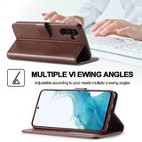 Lc.Imeeke Samsung Galaxy S23 FE Etui med Kortlomme stativfunksjon Brun