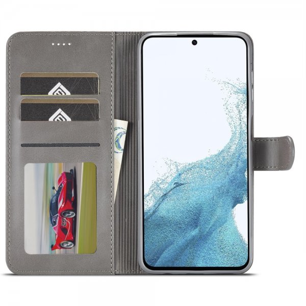 Lc.Imeeke Samsung Galaxy S23 FE Etui med Kortlomme stativfunksjon Grå