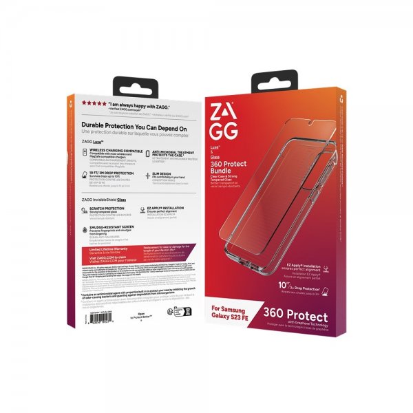 Zagg Samsung Galaxy S23 FE Deksel med Skjermbeskytter Luxe & Glass 360 Protect Bundle