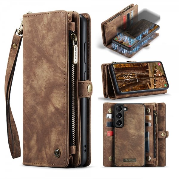 CaseMe Samsung Galaxy S23 Etui 008 Series Avtakbart Deksel Brun