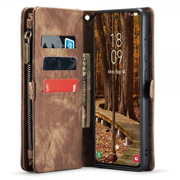 CaseMe Samsung Galaxy S23 Etui 008 Series Avtakbart Deksel Brun